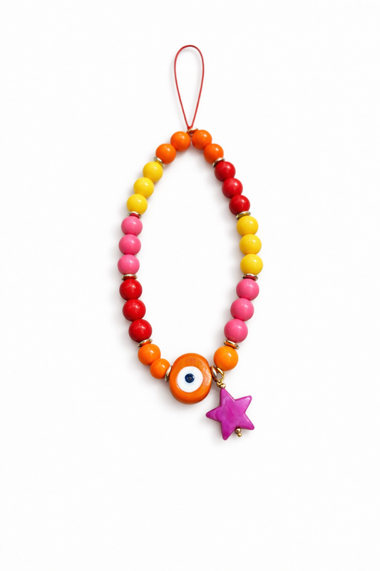 Phone holder tutti frutti  star - handmade bracelet product photo | Love Letters Tel Aviv