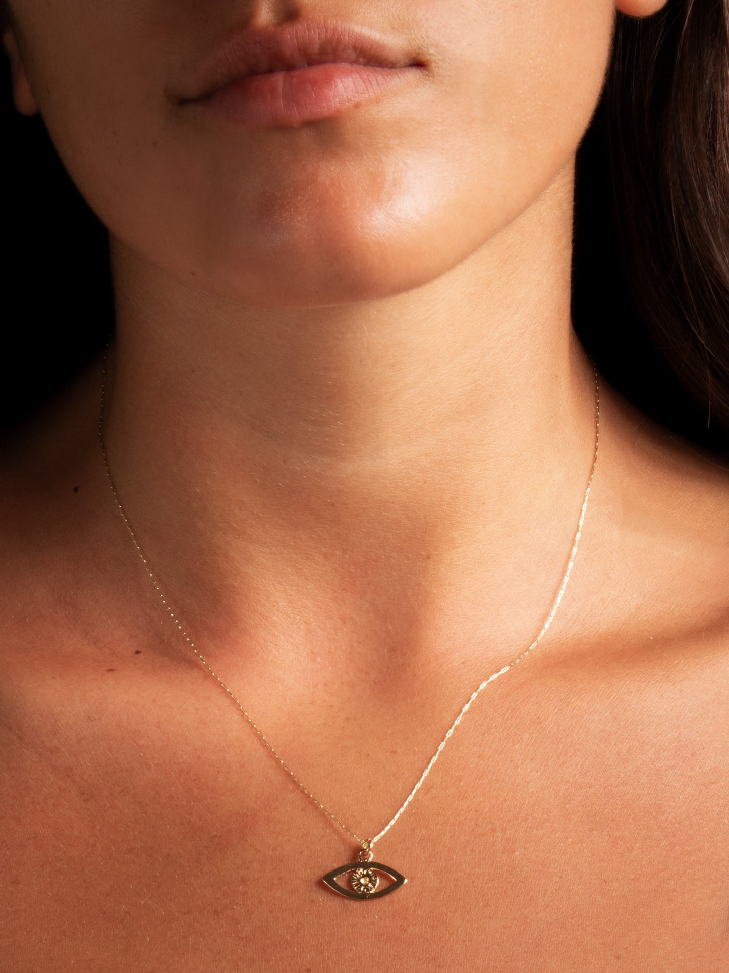 Eye of Tiberias - worn on model - Judaica charm | Love Letters Tel Aviv