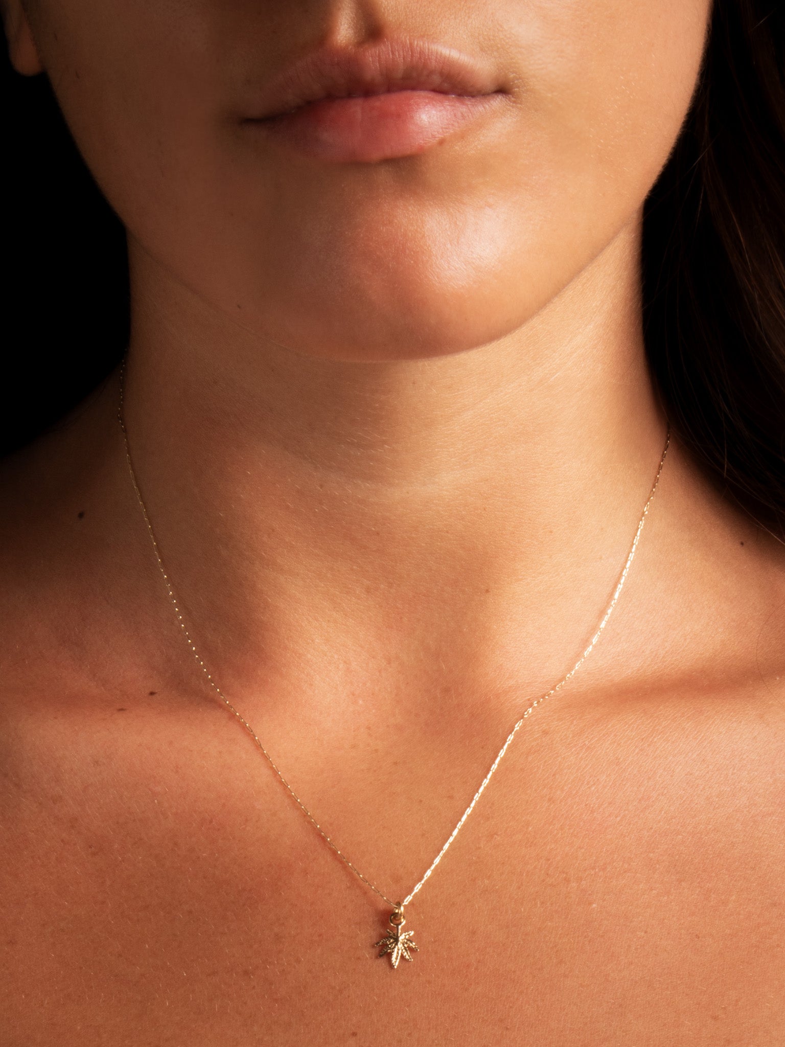 cana  sababa Leaf charm - worn on model - charm | Love Letters Tel Aviv