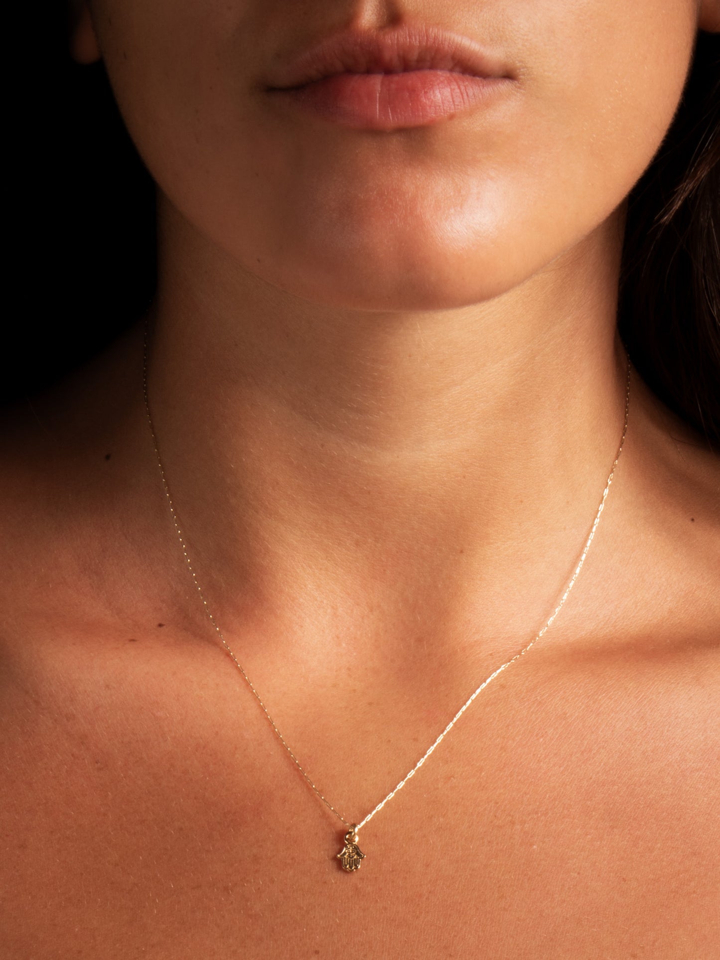 Hamsa Baba - worn on model - Judaica charm | Love Letters Tel Aviv