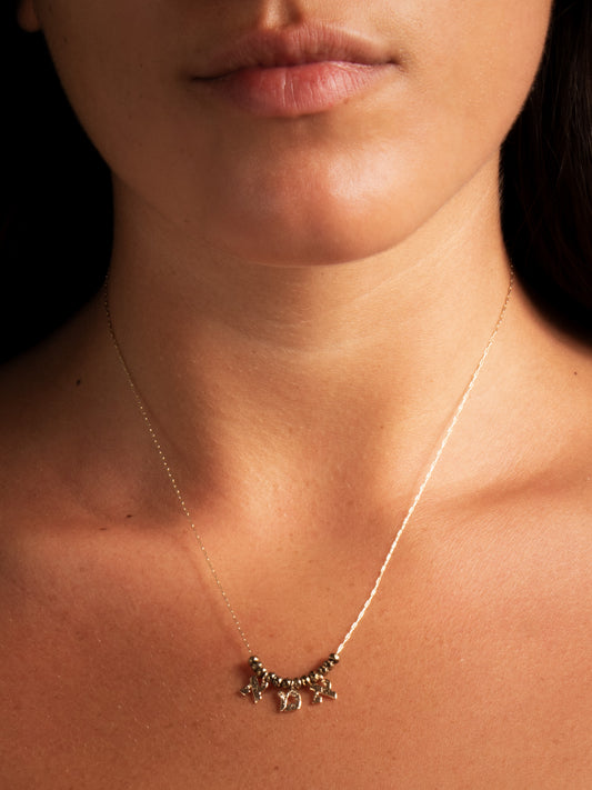 Ima Filigree - worn on model - Judaica charm | Love Letters Tel Aviv