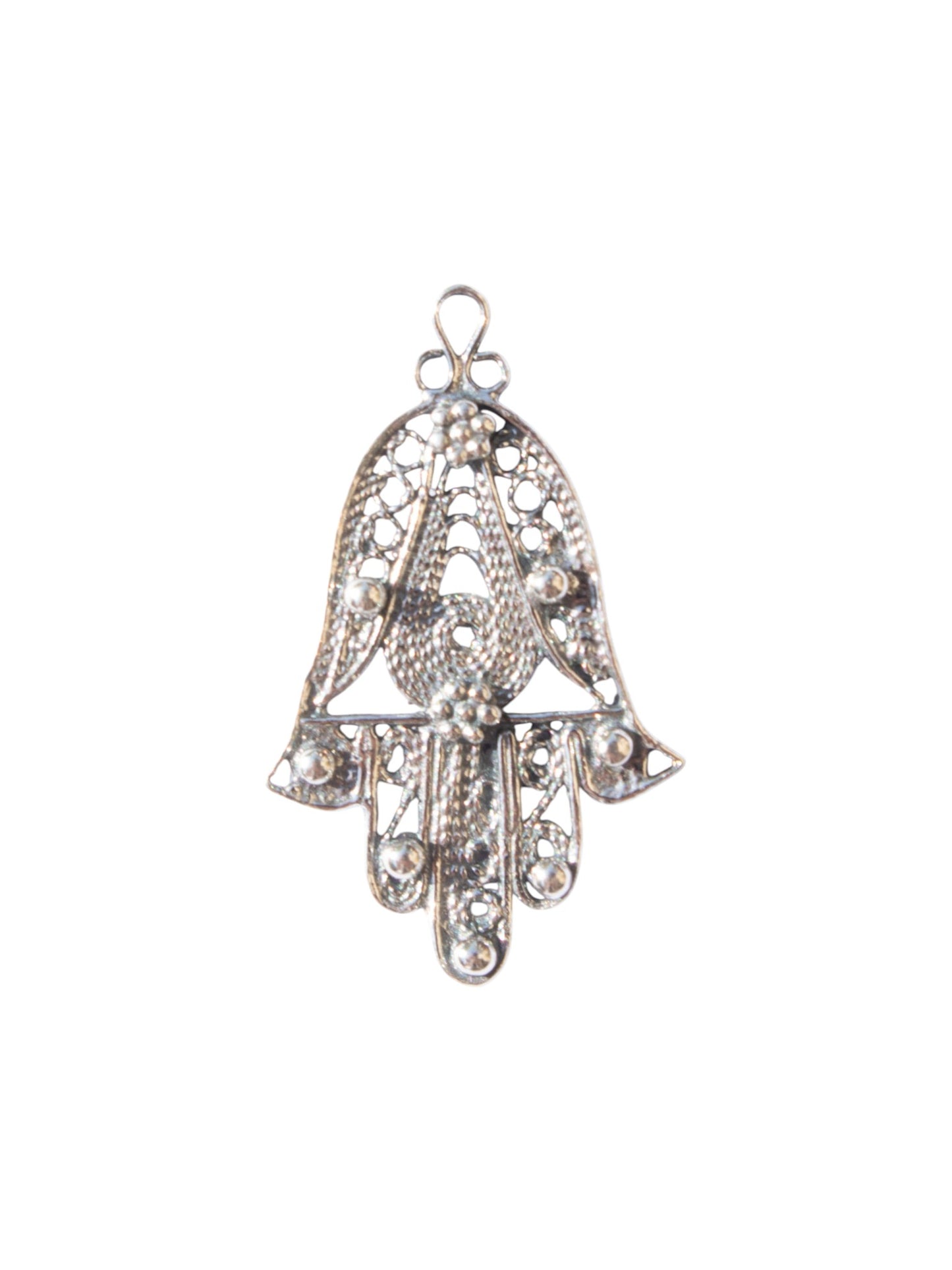 Hamsa Filigrane charm - detail shot - Judaica charm | Love Letters Tel Aviv