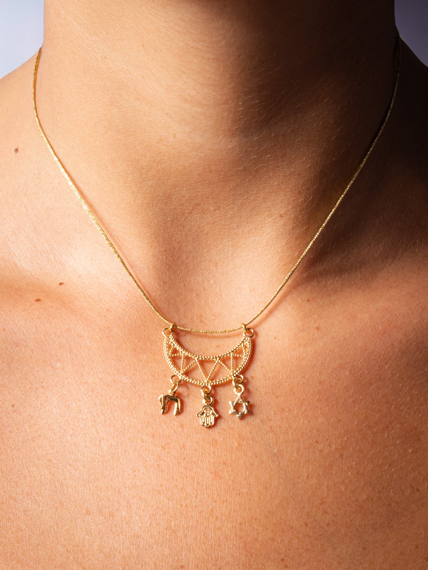 protected and blessed necklace - handmade necklace product photo | Love Letters Tel Aviv