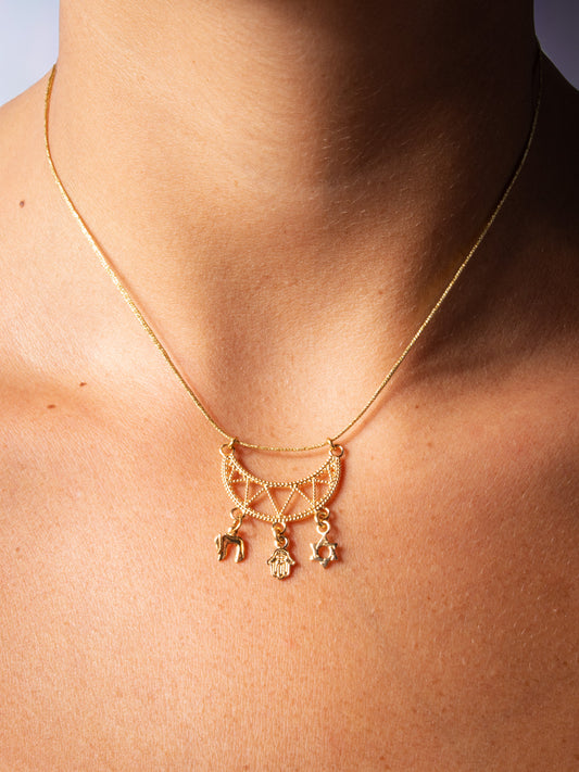 protected and blessed necklace - handmade necklace product photo | Love Letters Tel Aviv
