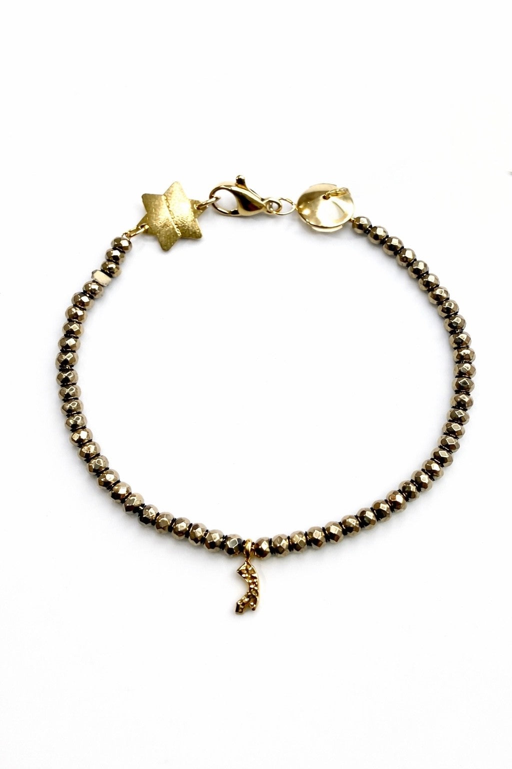 Hebrew Letters Alphabet Bracelet - detail shot - bracelet | Love Letters Tel Aviv